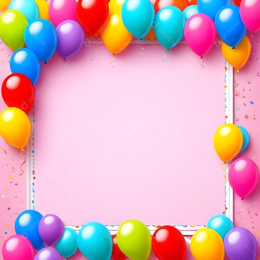 Quadro de cartão de convite de festa de aniversário fundo vertical para texto