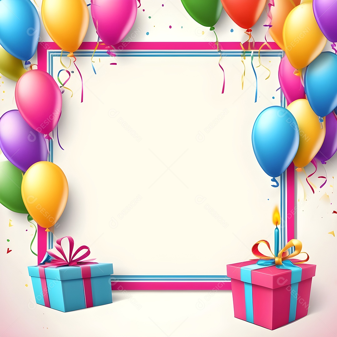 Quadro de cartão de convite de festa de aniversário fundo vertical para texto