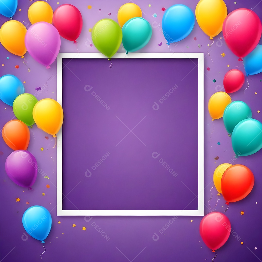 Quadro de cartão de convite de festa de aniversário fundo vertical para texto