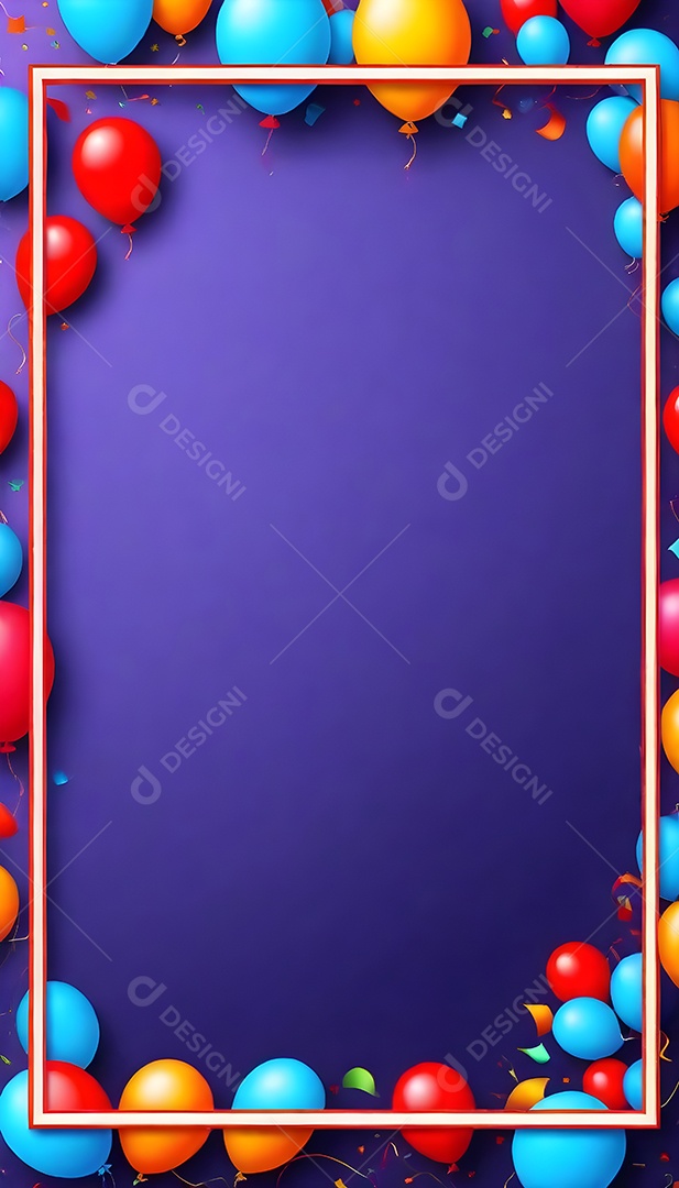 Quadro de cartão de convite de festa de aniversário fundo vertical para texto