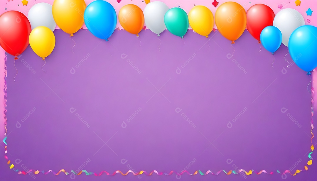 Quadro de cartão de convite de festa de aniversário fundo vertical para texto