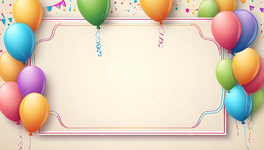 Quadro de cartão de convite de festa de aniversário fundo vertical para texto