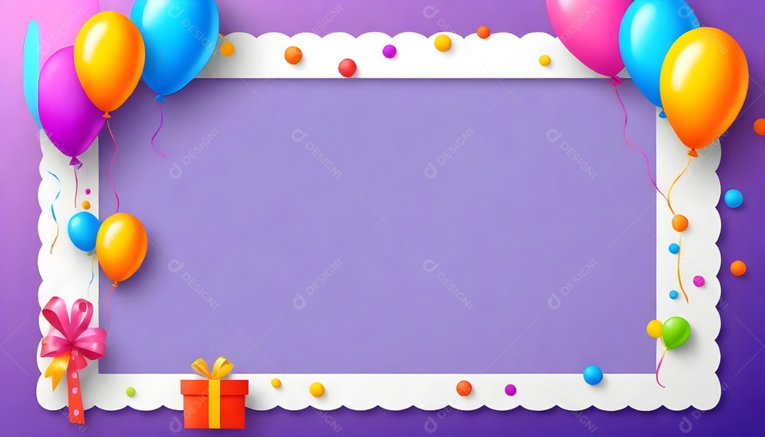 Quadro de cartão de convite de festa de aniversário fundo vertical para texto