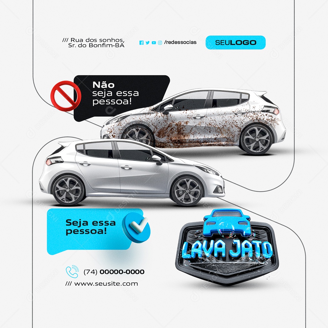 Lava Jato Seja Essa Pessoa Social Media PSD Editável