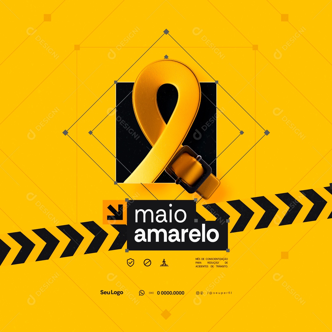 Maio Amarelo Social Media PSD Editável