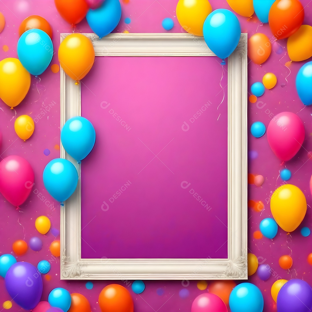 Quadro de cartão de convite de festa de aniversário fundo vertical para texto