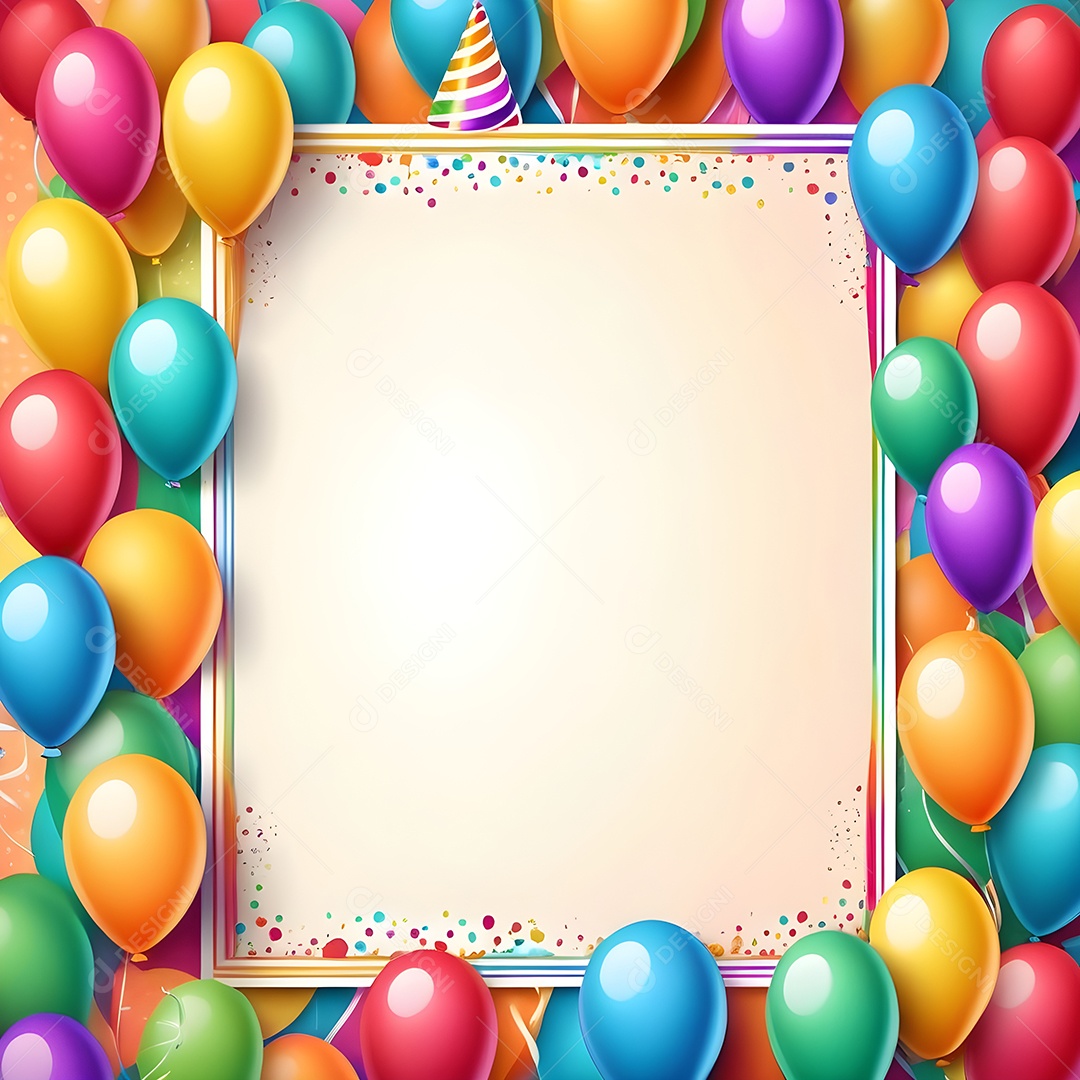 Quadro de cartão de convite de festa de aniversário fundo vertical para texto