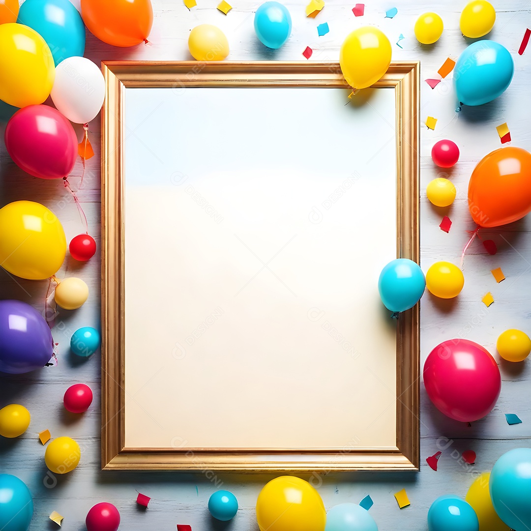 Quadro de cartão de convite de festa de aniversário fundo vertical para texto