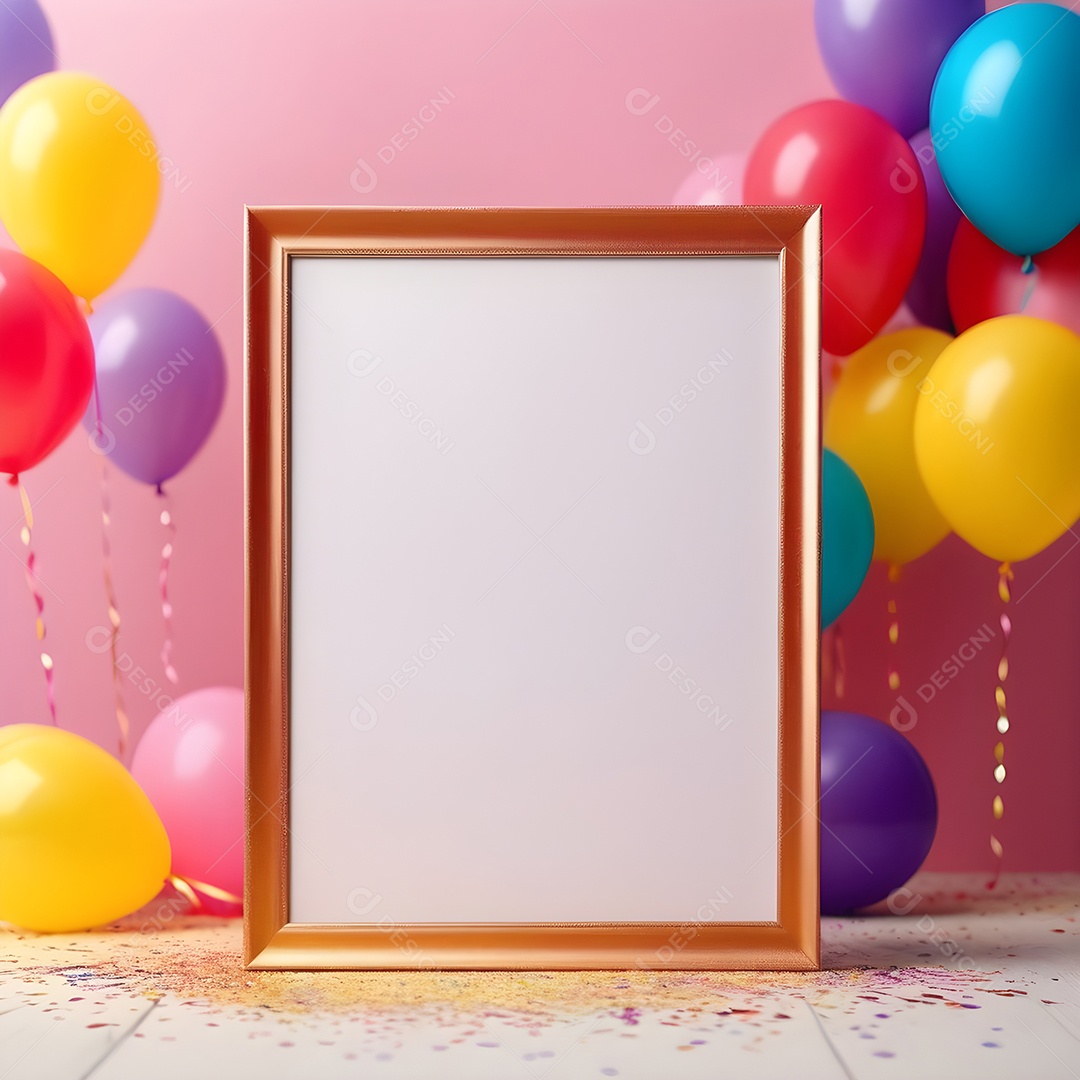 Quadro de cartão de convite de festa de aniversário fundo vertical para texto