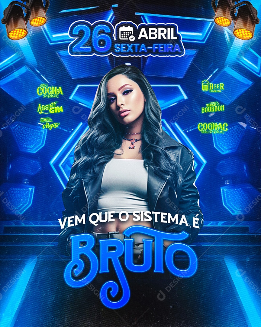 Flyer Vem Que o Sistema é Bruto Social Media PSD Editável