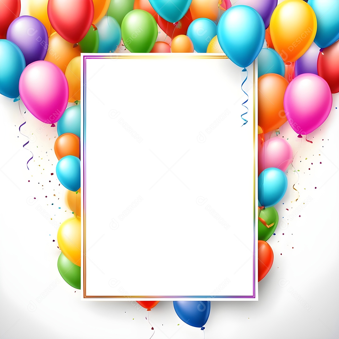 Quadro de cartão de convite de festa de aniversário fundo vertical para texto