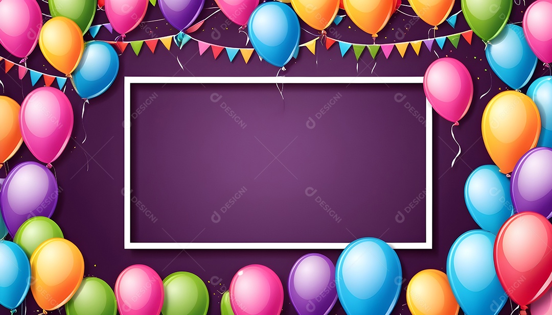 Quadro de cartão de convite de festa de aniversário fundo vertical para texto