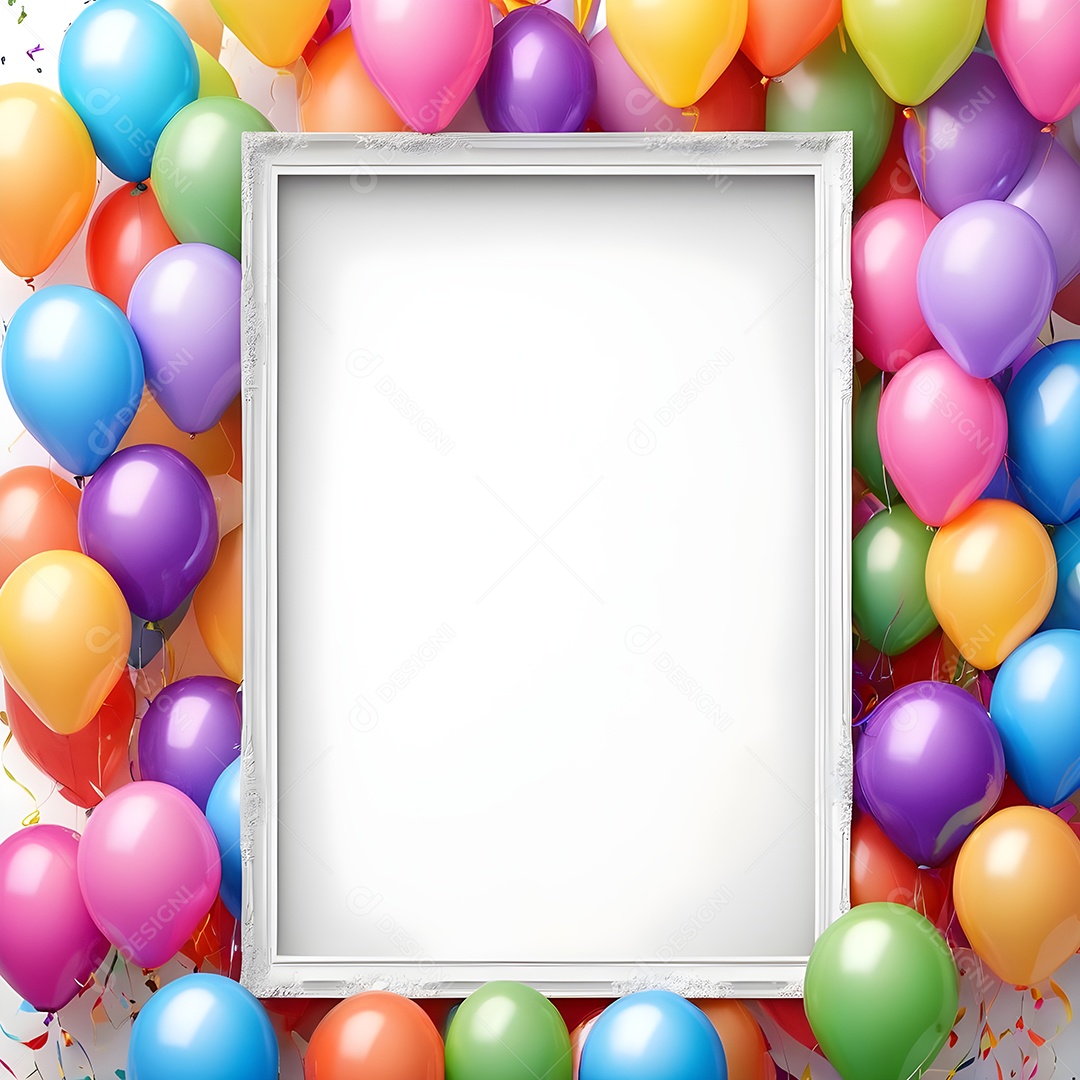 Quadro de cartão de convite de festa de aniversário fundo vertical para texto