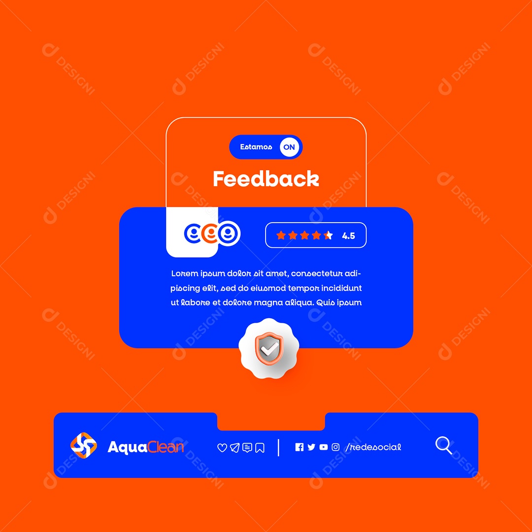 Desentupidora Estamos On Feedback Social Media PSD Editável