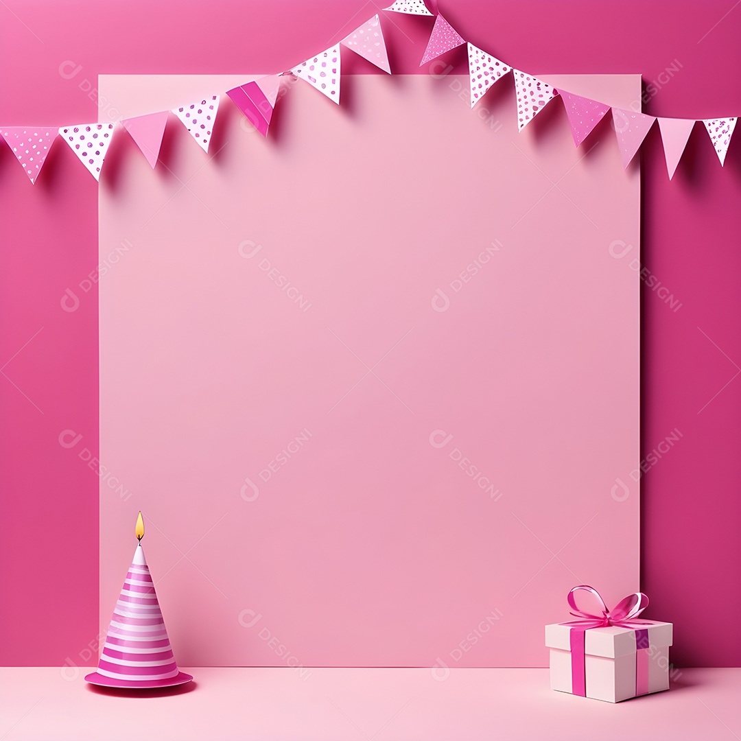 Quadro de cartão de convite de festa de aniversário fundo vertical para texto