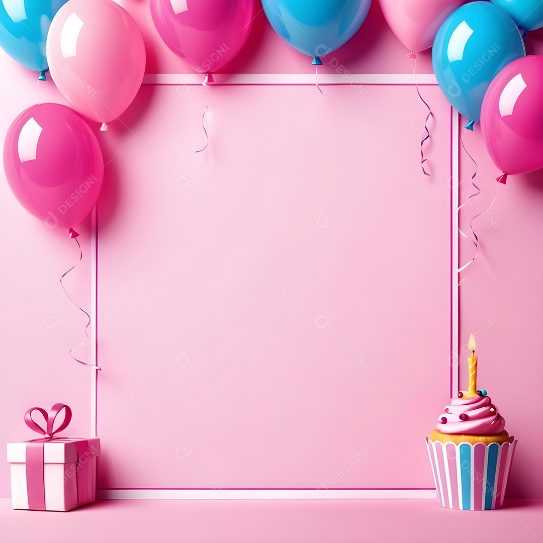 Quadro de cartão de convite de festa de aniversário fundo vertical para texto