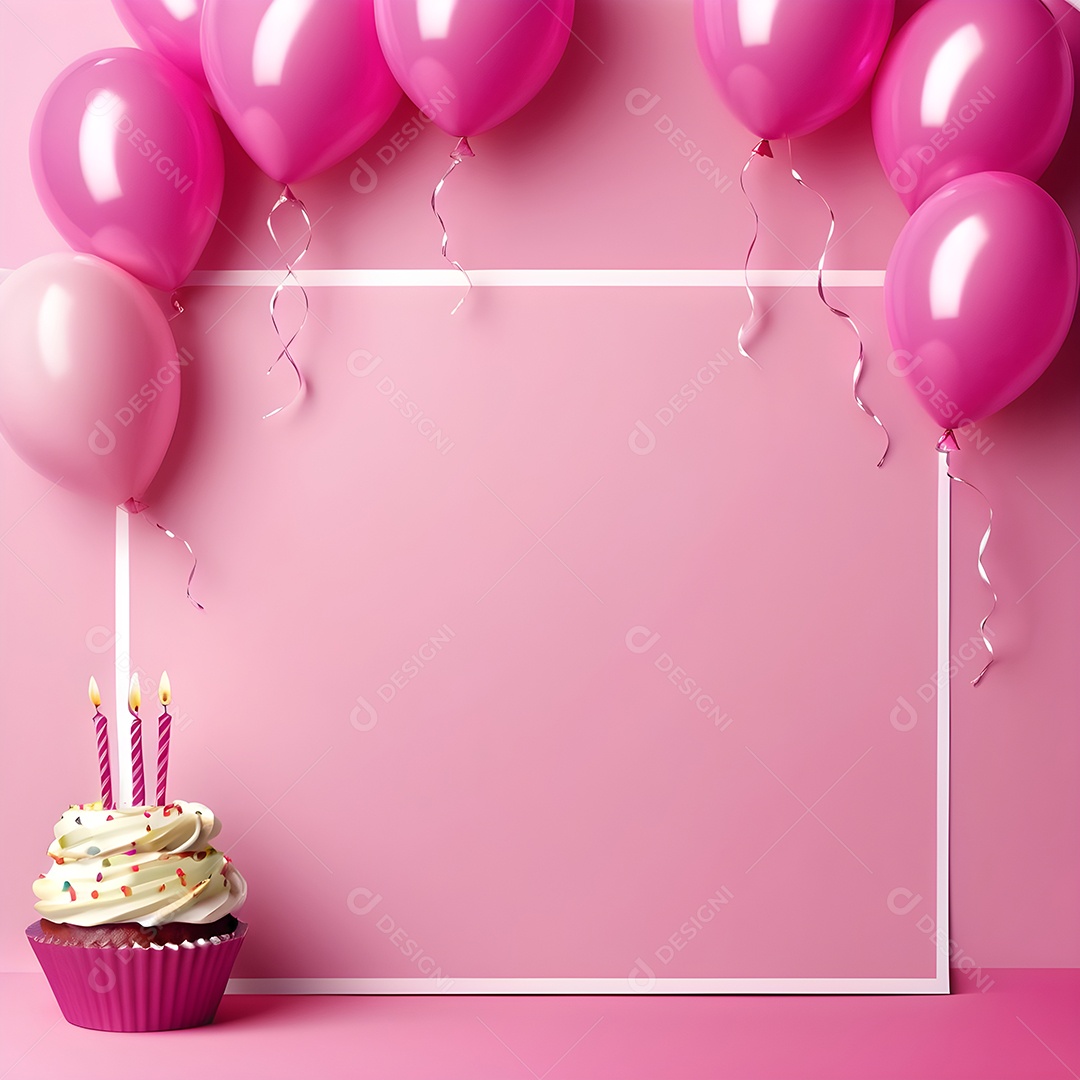 Quadro de cartão de convite de festa de aniversário fundo vertical para texto