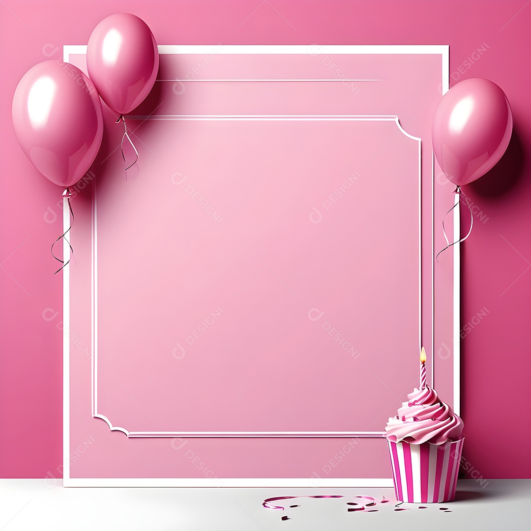 Quadro de cartão de convite de festa de aniversário fundo vertical para texto