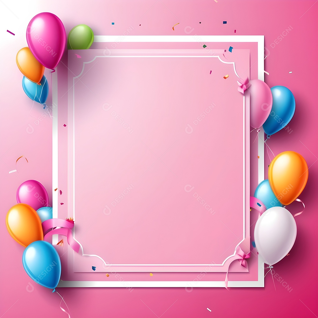 Quadro de cartão de convite de festa de aniversário fundo vertical para texto