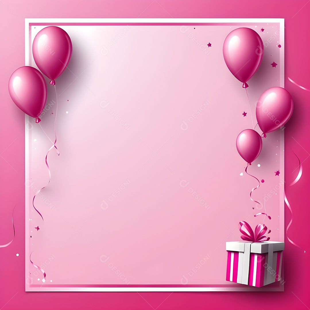 Quadro de cartão de convite de festa de aniversário fundo vertical para texto