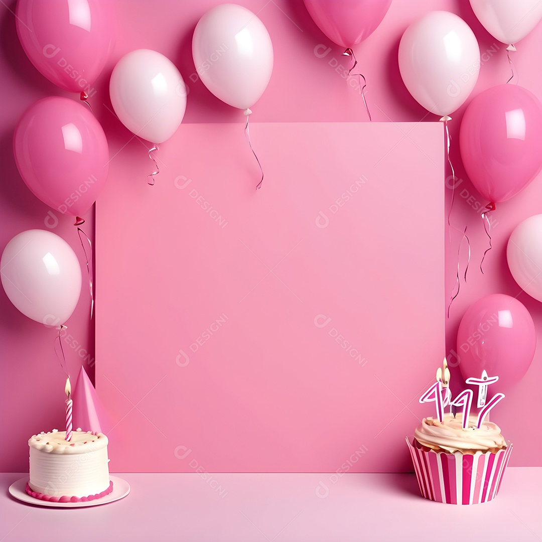 Quadro de cartão de convite de festa de aniversário fundo vertical para texto