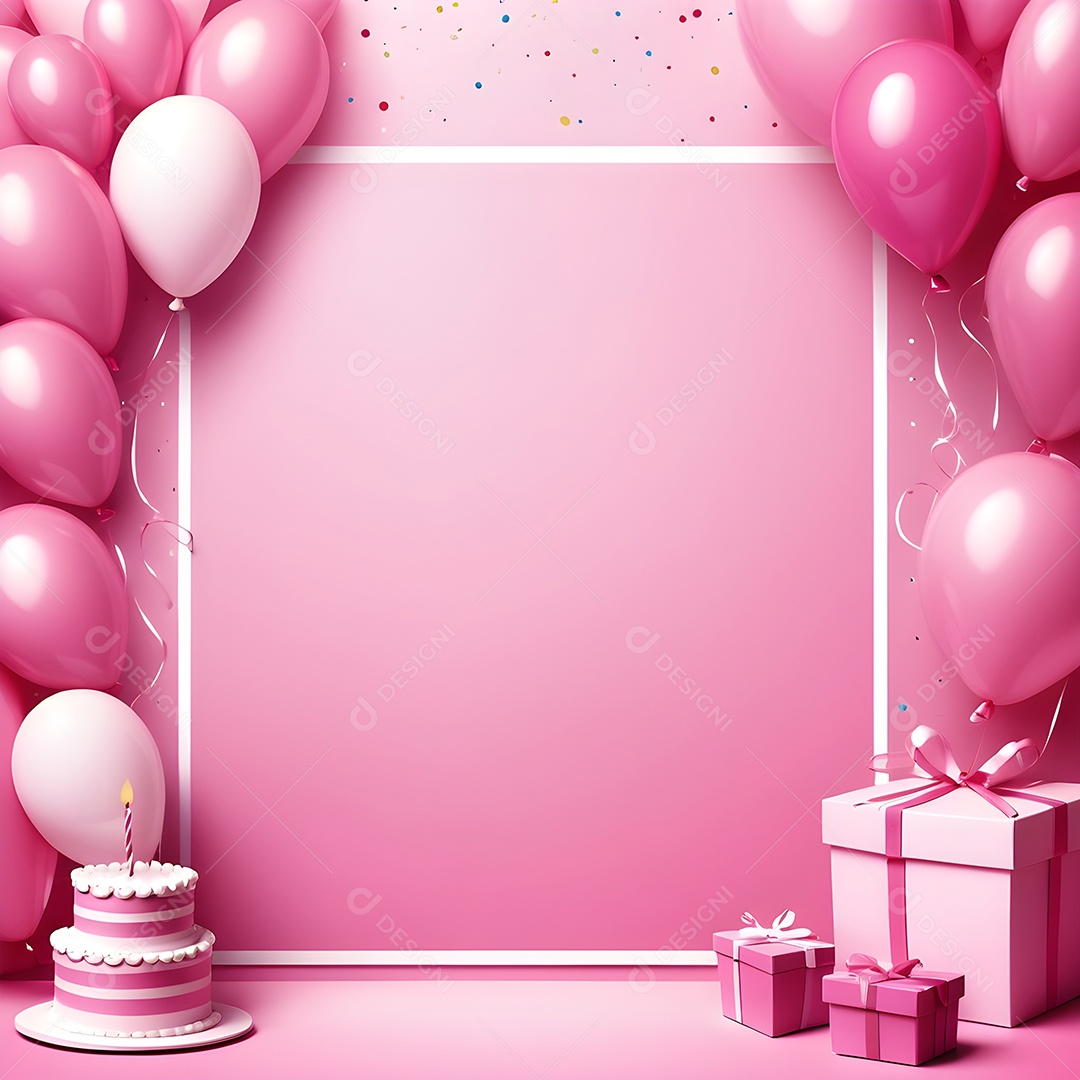 Quadro de cartão de convite de festa de aniversário fundo vertical para texto