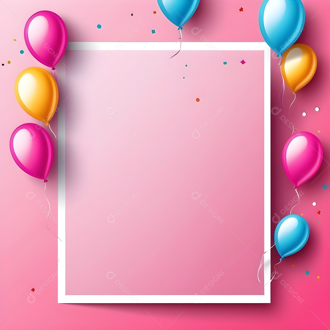 Quadro de cartão de convite de festa de aniversário fundo vertical para texto