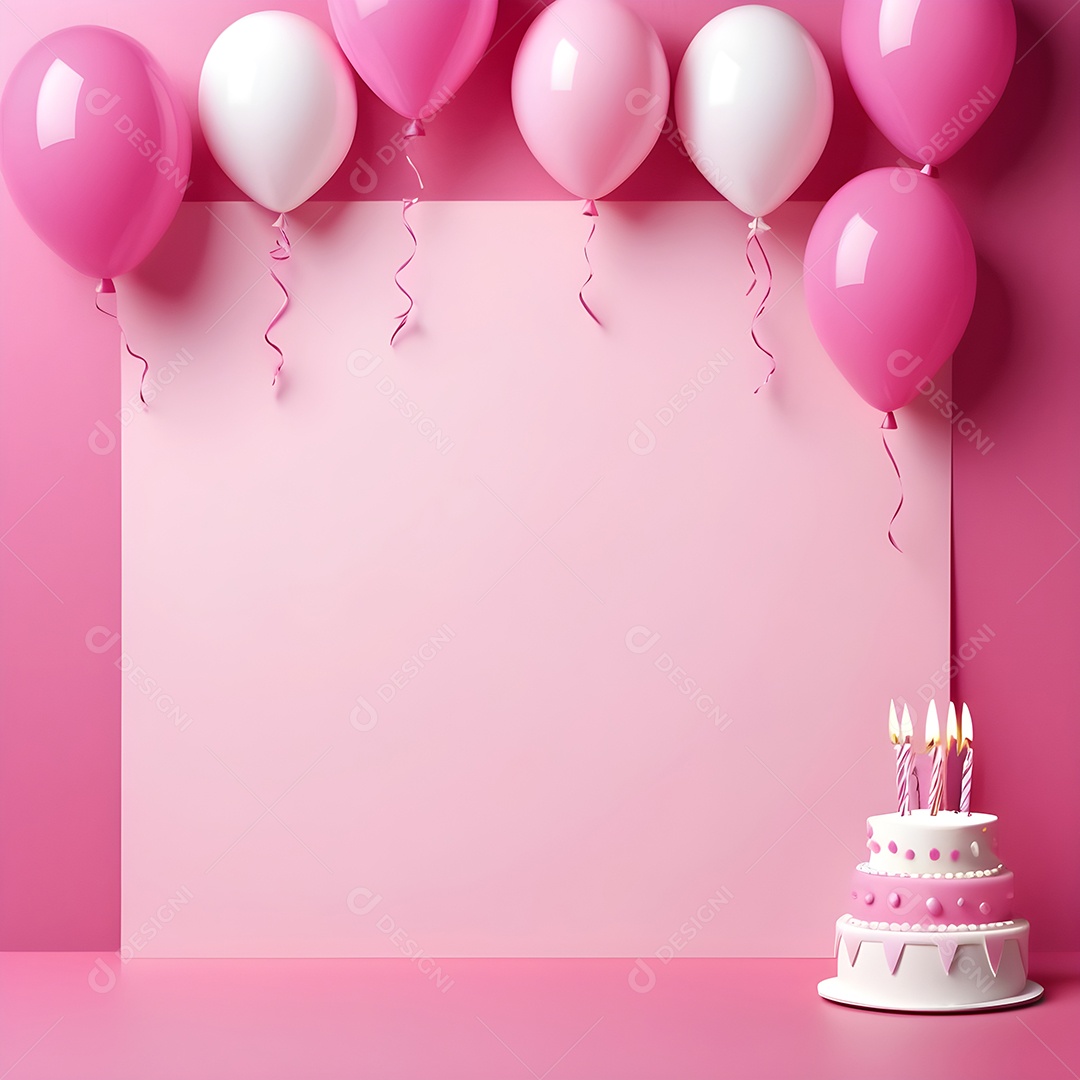 Quadro de cartão de convite de festa de aniversário fundo vertical para texto