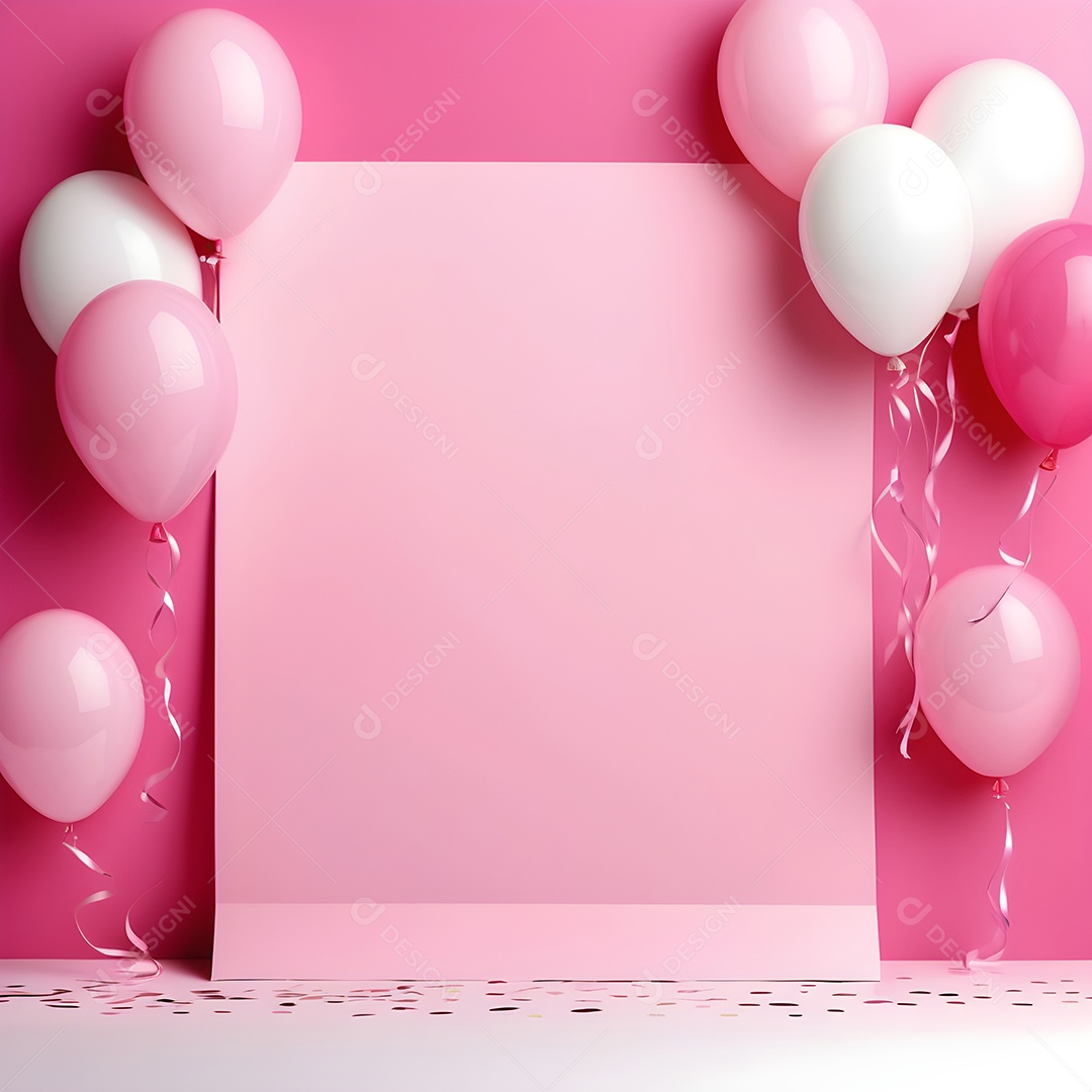 Quadro de cartão de convite de festa de aniversário fundo vertical para texto