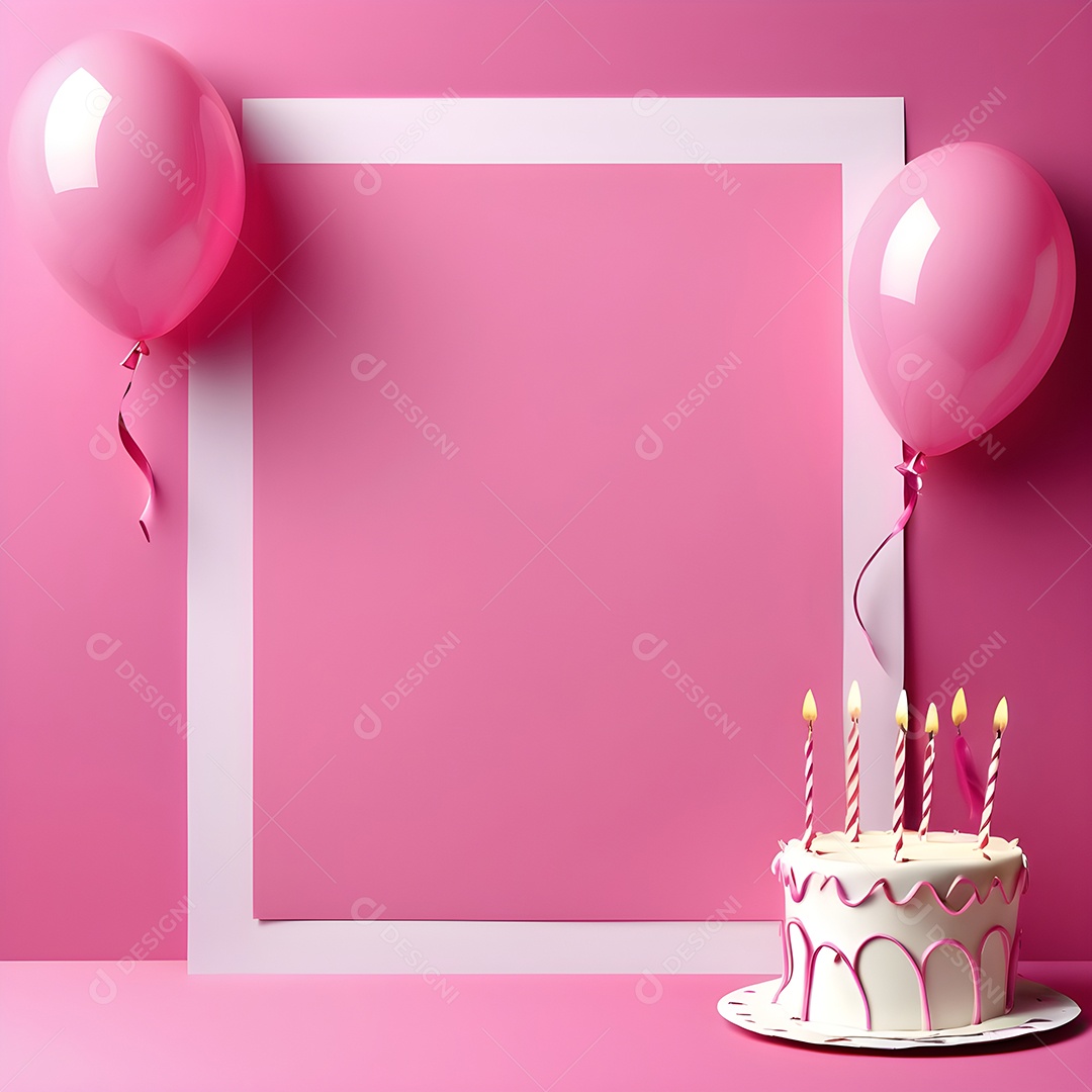 Quadro de cartão de convite de festa de aniversário fundo vertical para texto