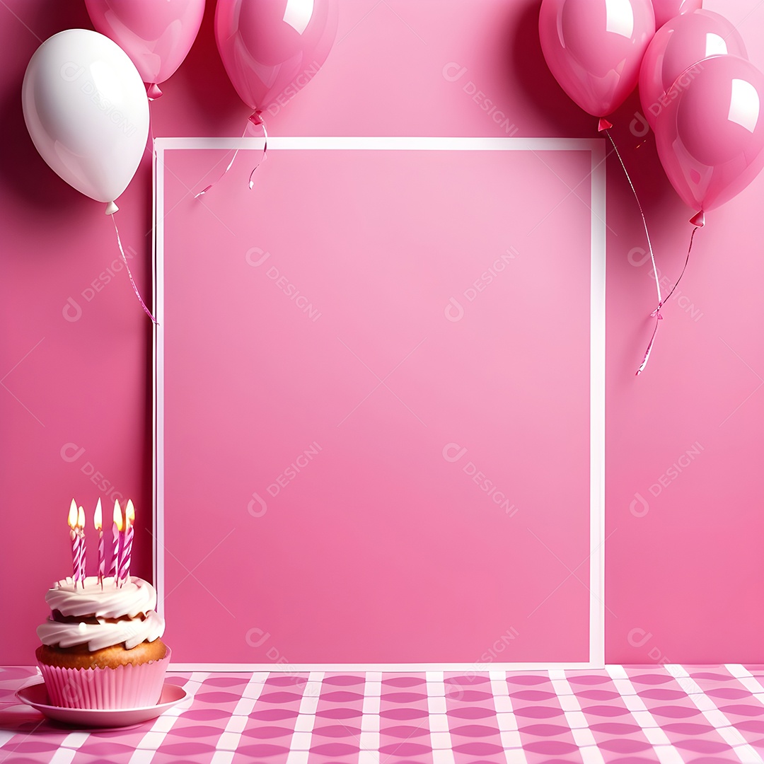 Quadro de cartão de convite de festa de aniversário fundo vertical para texto