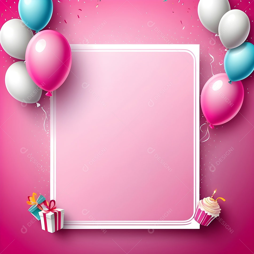 Quadro de cartão de convite de festa de aniversário fundo vertical para texto