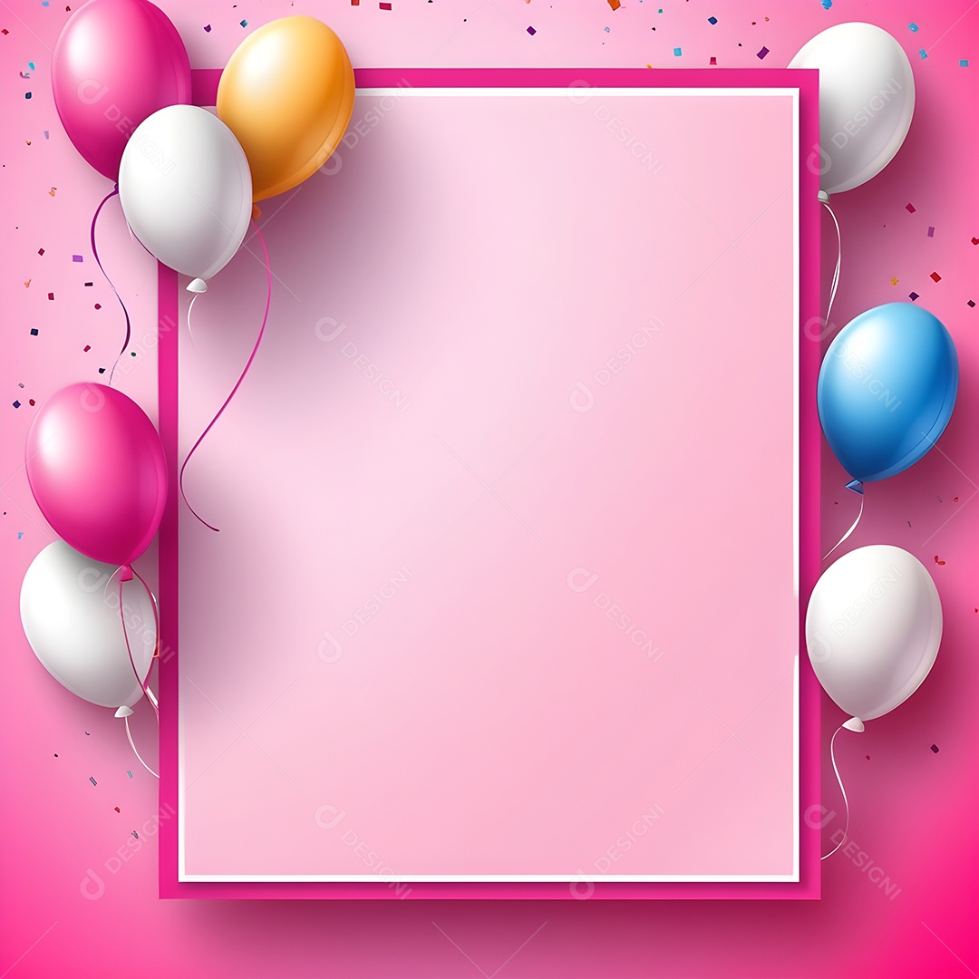 Quadro de cartão de convite de festa de aniversário fundo vertical para texto