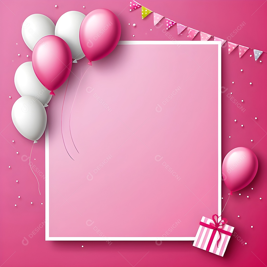 Quadro de cartão de convite de festa de aniversário fundo vertical para texto