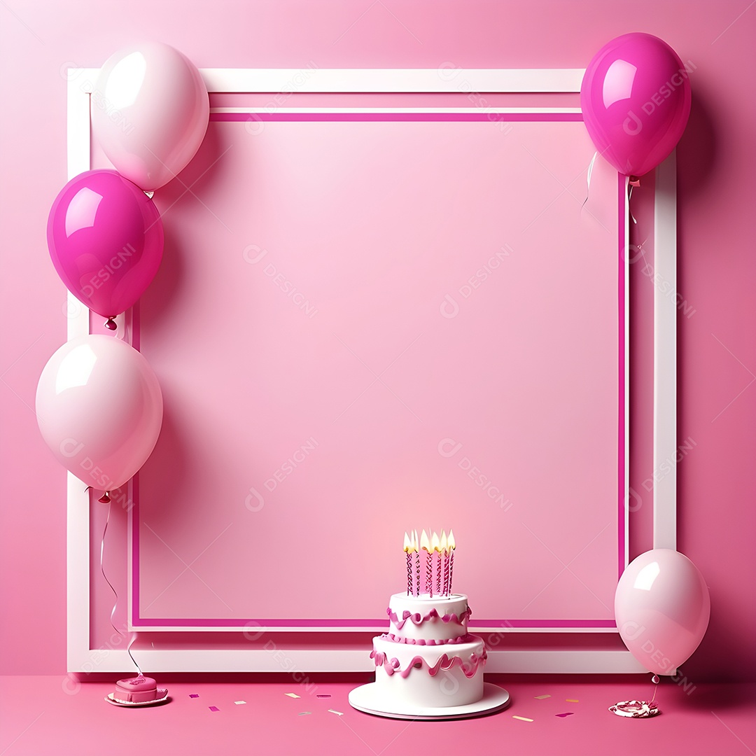 Quadro de cartão de convite de festa de aniversário fundo vertical para texto