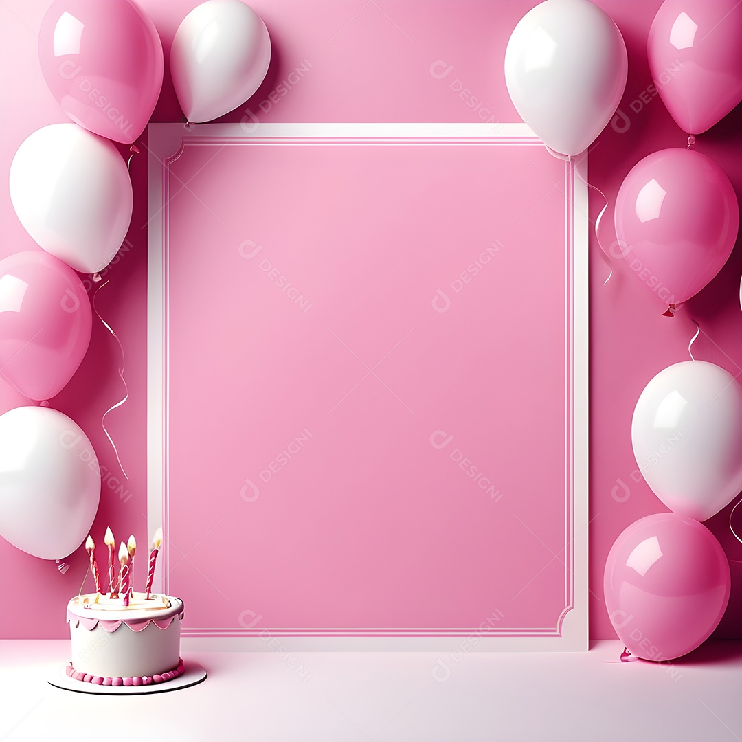 Quadro de cartão de convite de festa de aniversário fundo vertical para texto