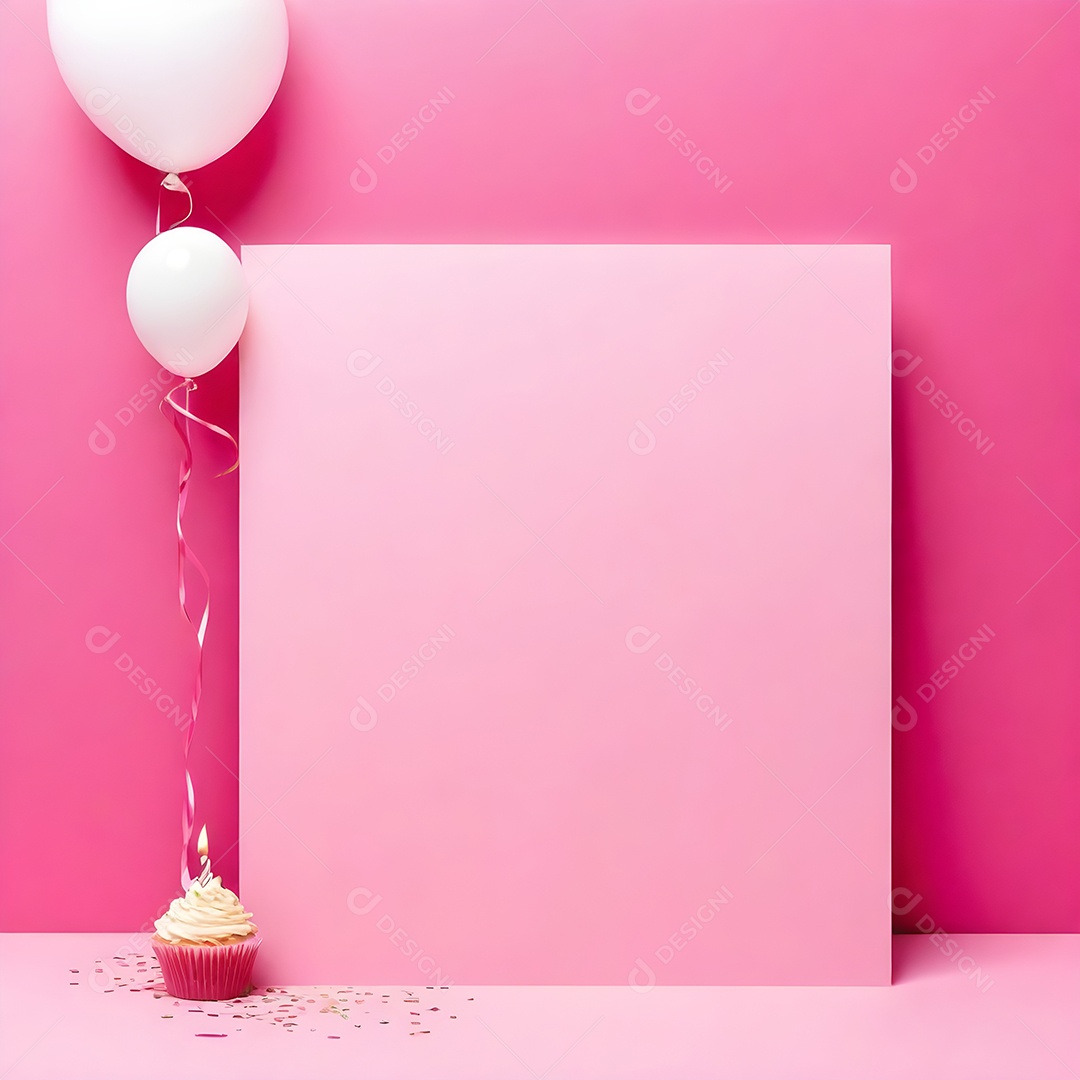 Quadro de cartão de convite de festa de aniversário fundo vertical para texto