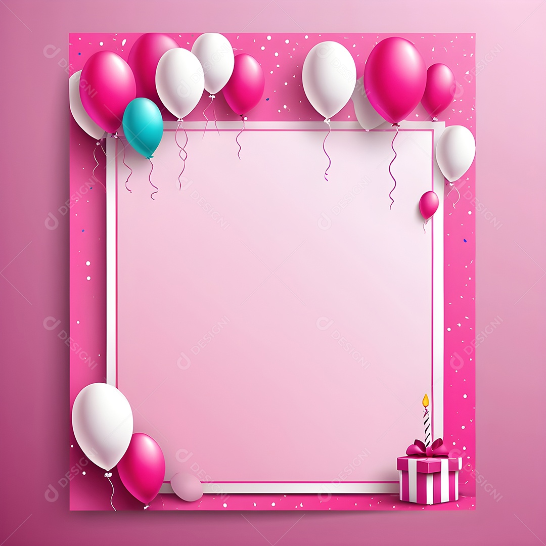 Quadro de cartão de convite de festa de aniversário fundo vertical para texto