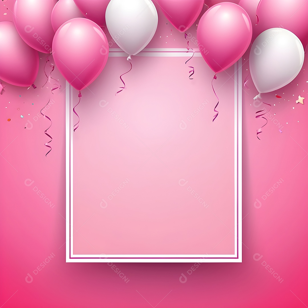 Quadro de cartão de convite de festa de aniversário fundo vertical para texto