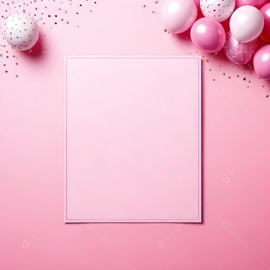 Quadro de cartão de convite de festa de aniversário fundo vertical para texto