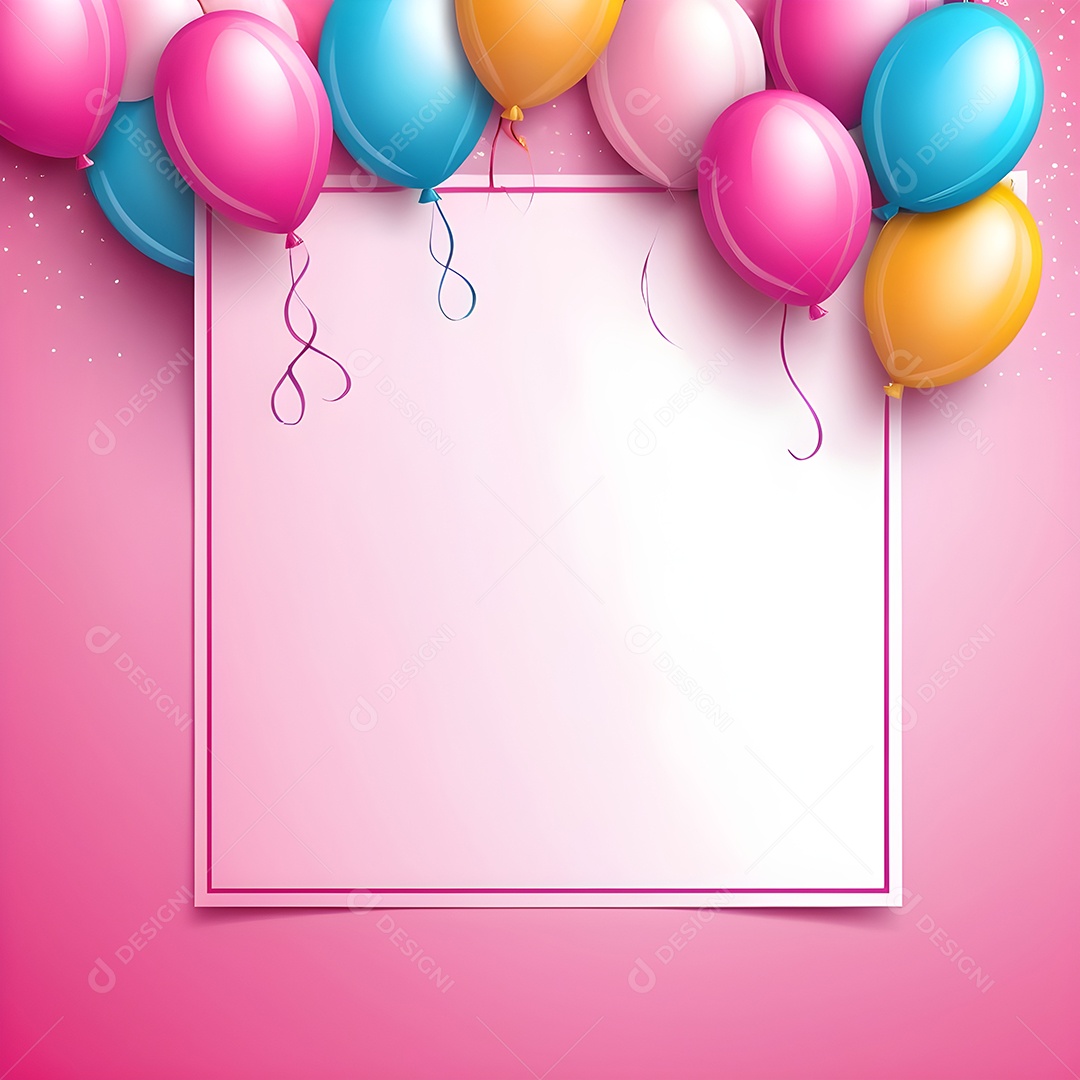 Quadro de cartão de convite de festa de aniversário fundo vertical para texto