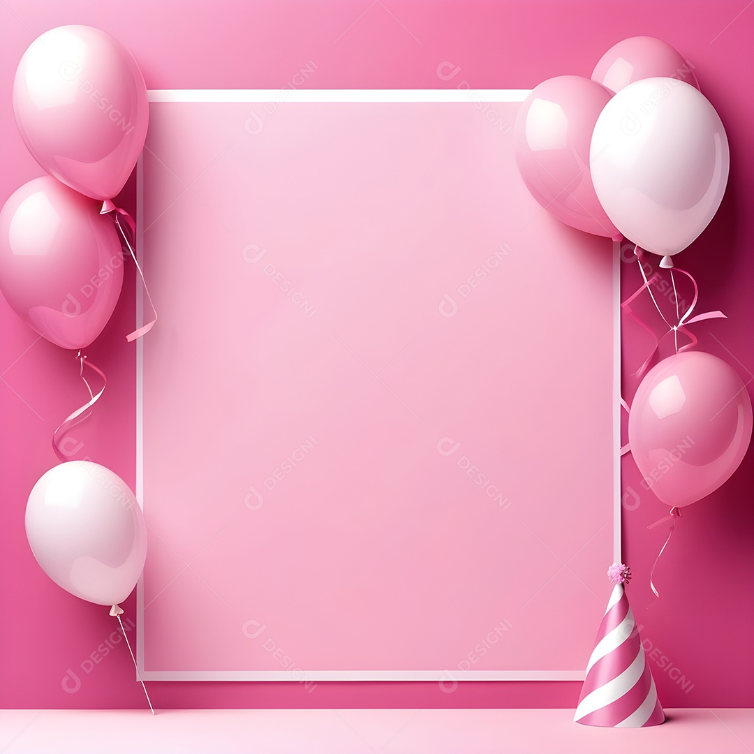 Quadro de cartão de convite de festa de aniversário fundo vertical para texto