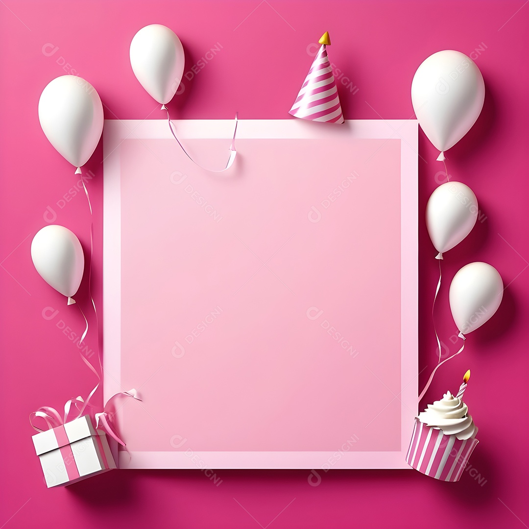 Quadro de cartão de convite de festa de aniversário fundo vertical para texto