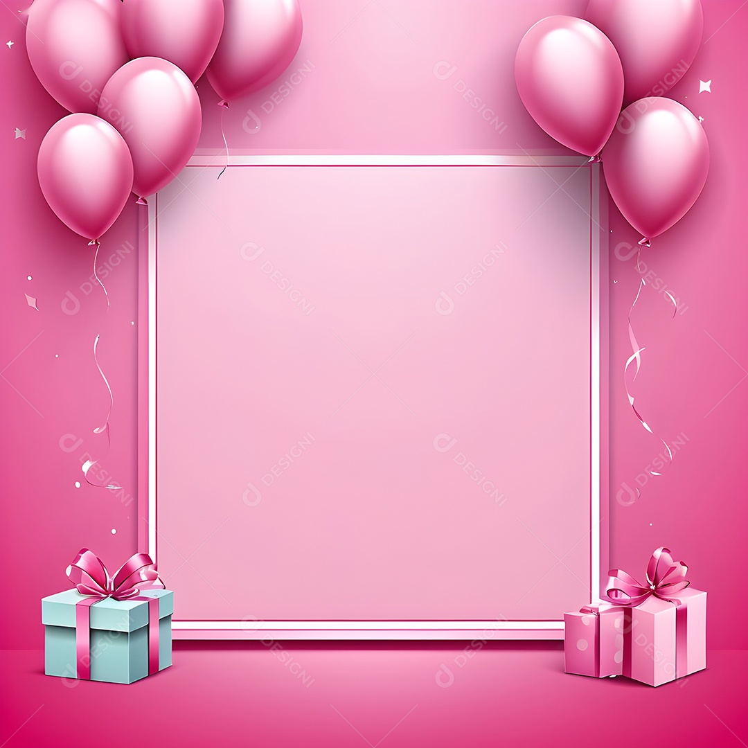 Quadro de cartão de convite de festa de aniversário fundo vertical para texto