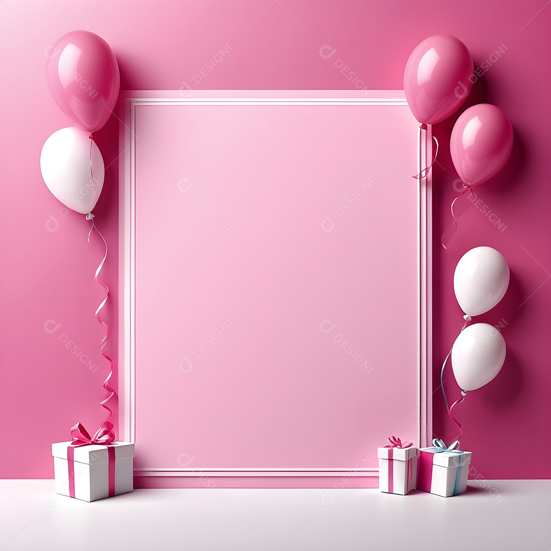 Quadro de cartão de convite de festa de aniversário fundo vertical para texto