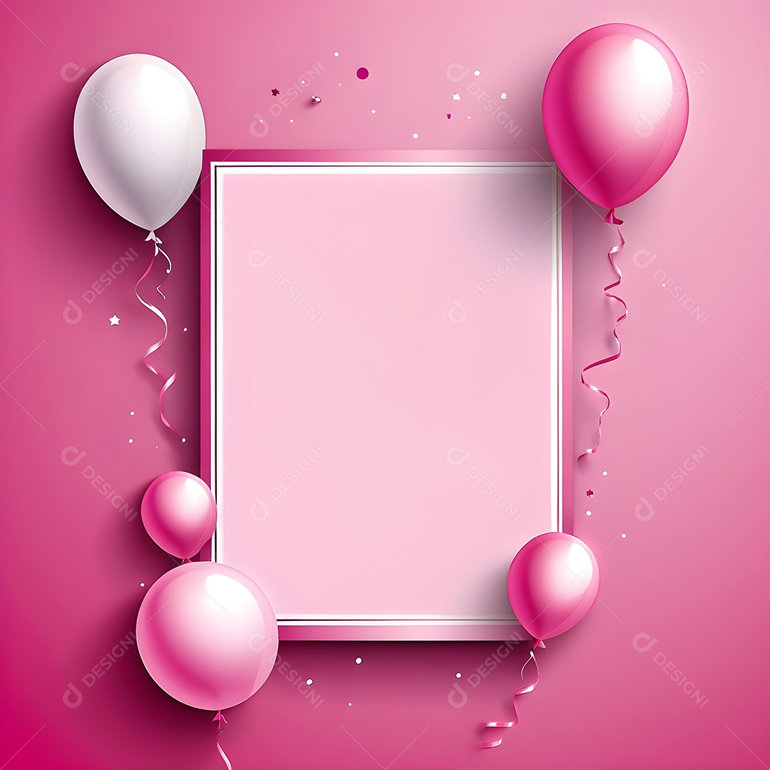 Quadro de cartão de convite de festa de aniversário fundo vertical para texto