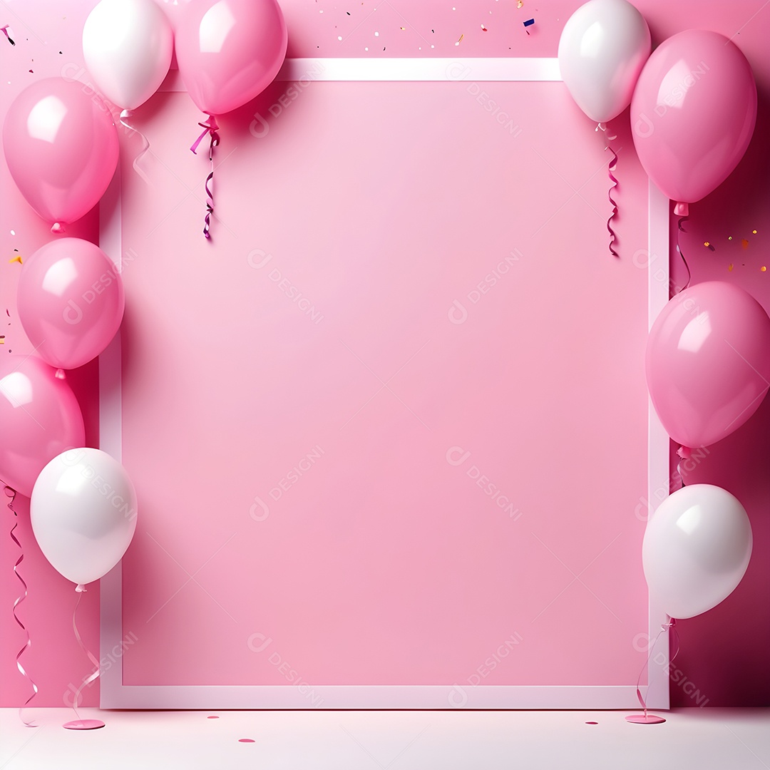 Quadro de cartão de convite de festa de aniversário fundo vertical para texto