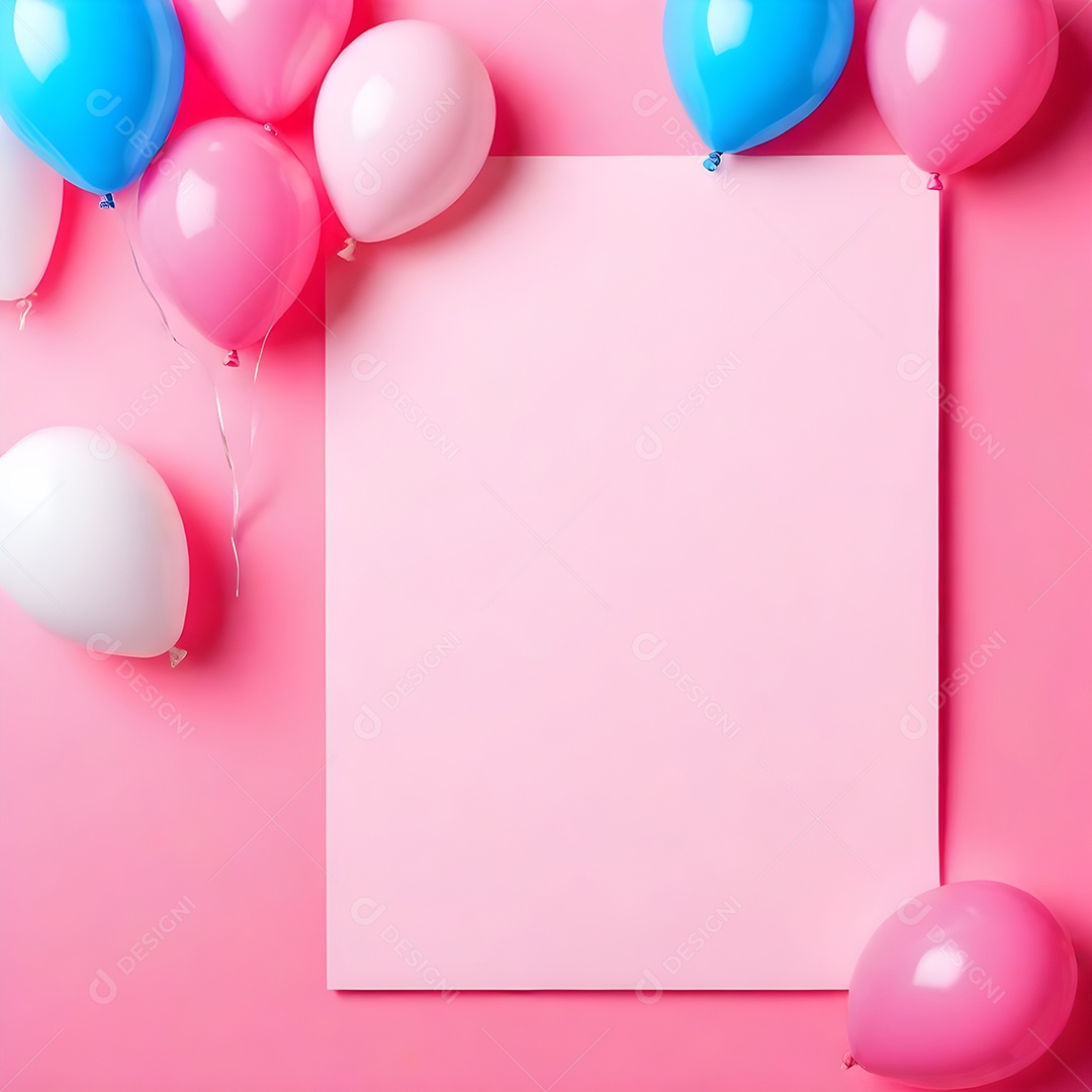 Quadro de cartão de convite de festa de aniversário fundo vertical para texto