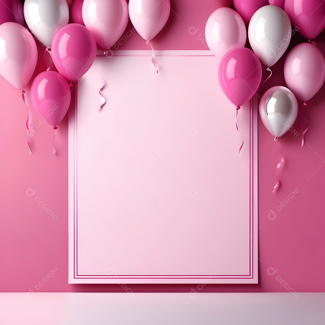 Quadro de cartão de convite de festa de aniversário fundo vertical para texto