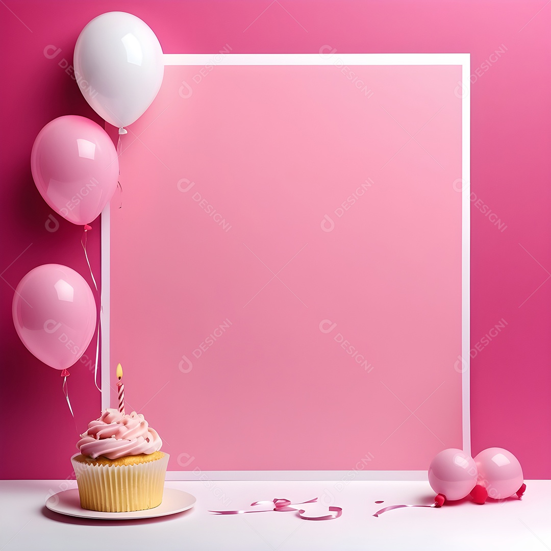 Quadro de cartão de convite de festa de aniversário fundo vertical para texto